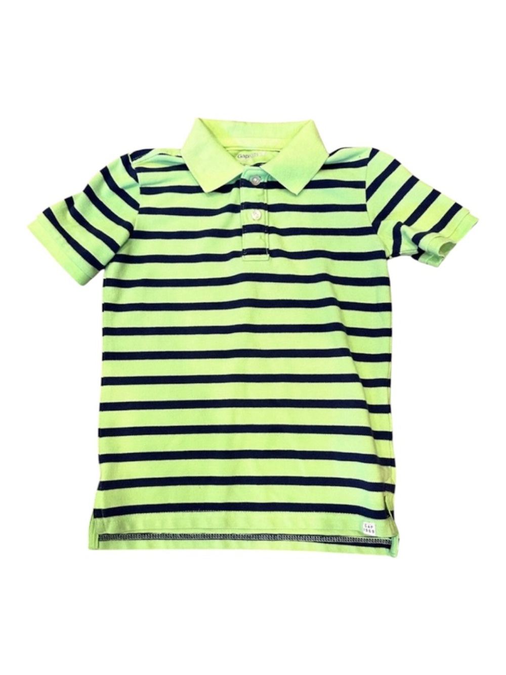 Gap Kids green and blue striped polo in size small